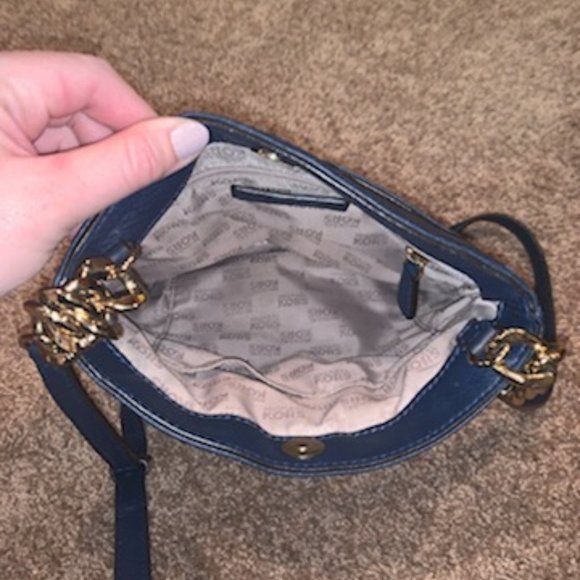 Navy Michael Kors Leather Crossbody - Picture 3 of 3